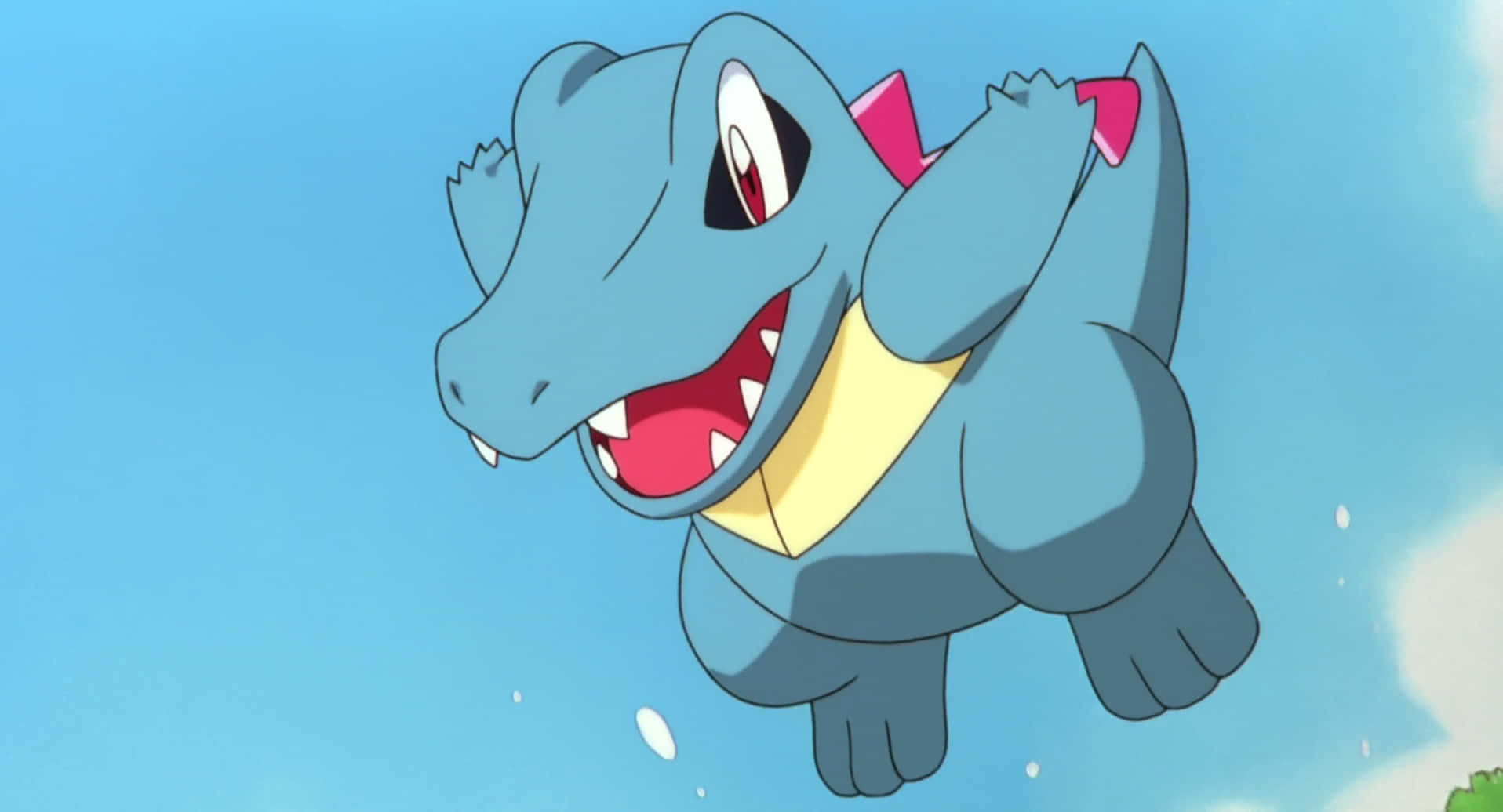 Totodile Falling From The Blue Sky Wallpaper