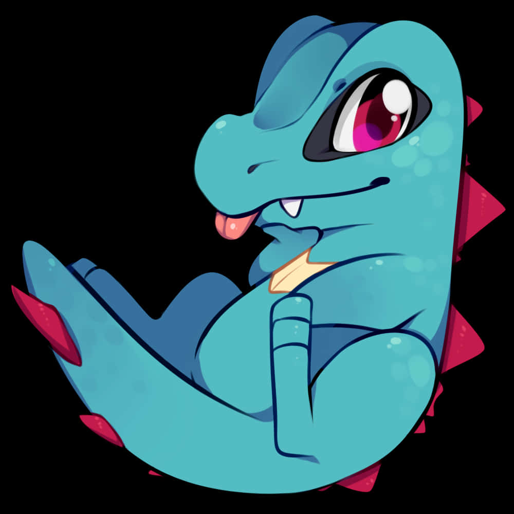 Totodile With Tongue Out Wallpaper