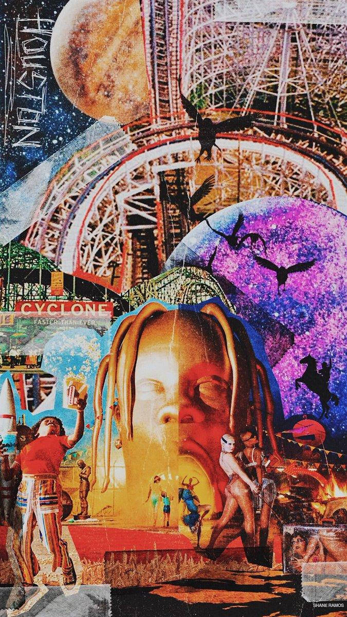 Travis Scott Astroworld Houston Collage Wallpaper