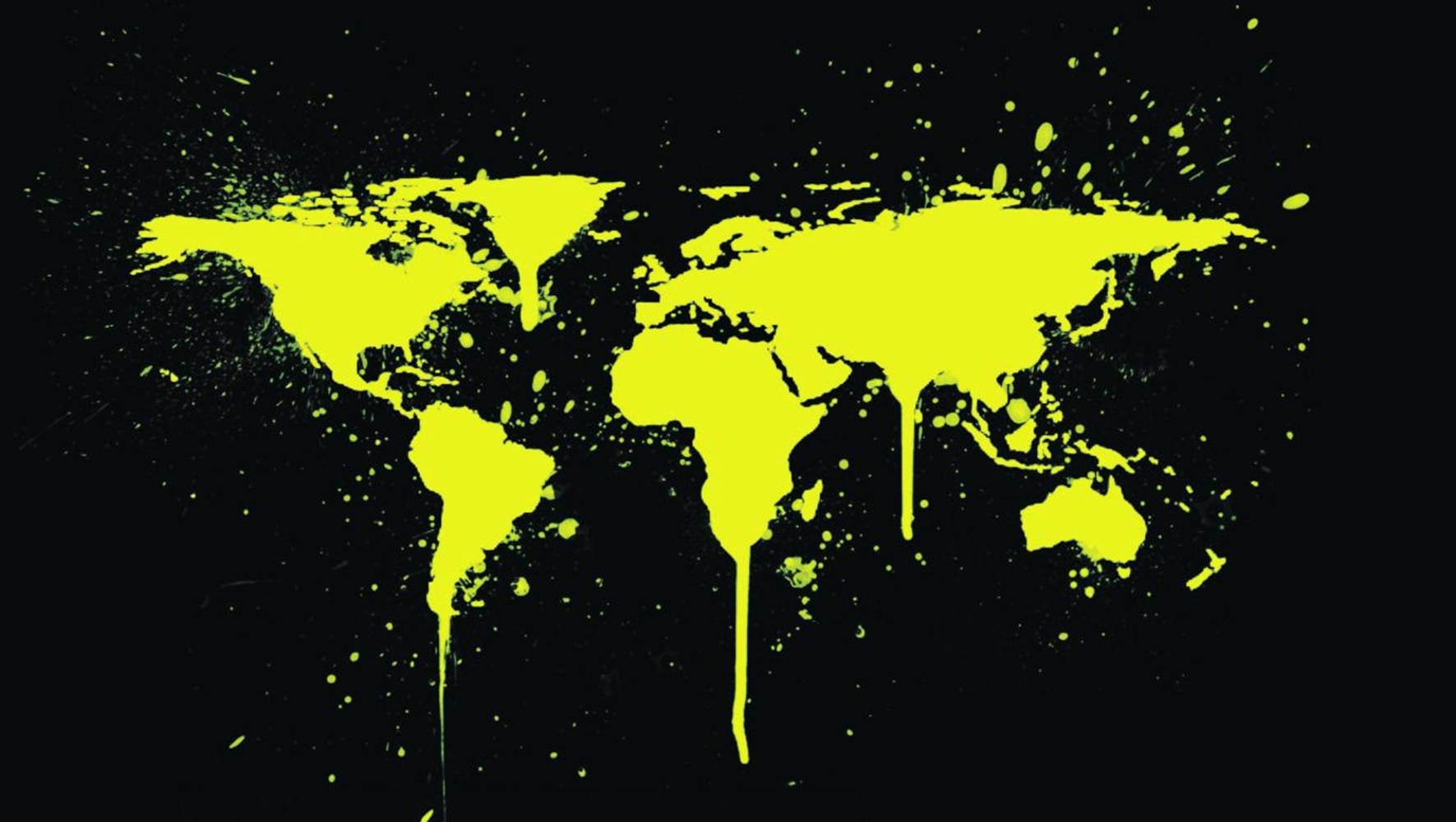 Trending Yellow World Map Painted Art Wallpaper