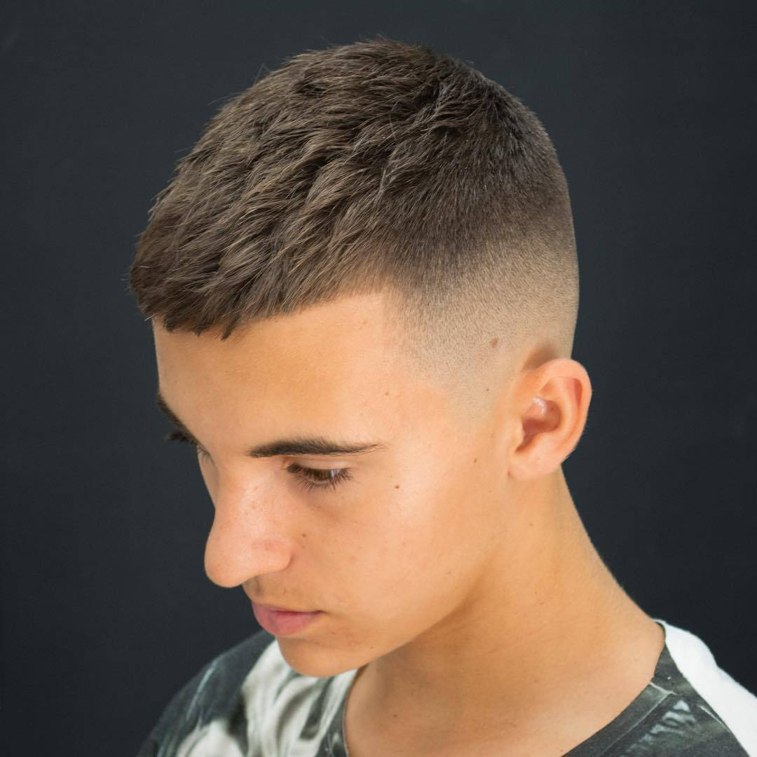 Trendy Short Fade Men's Hairstyle. Wallpaper