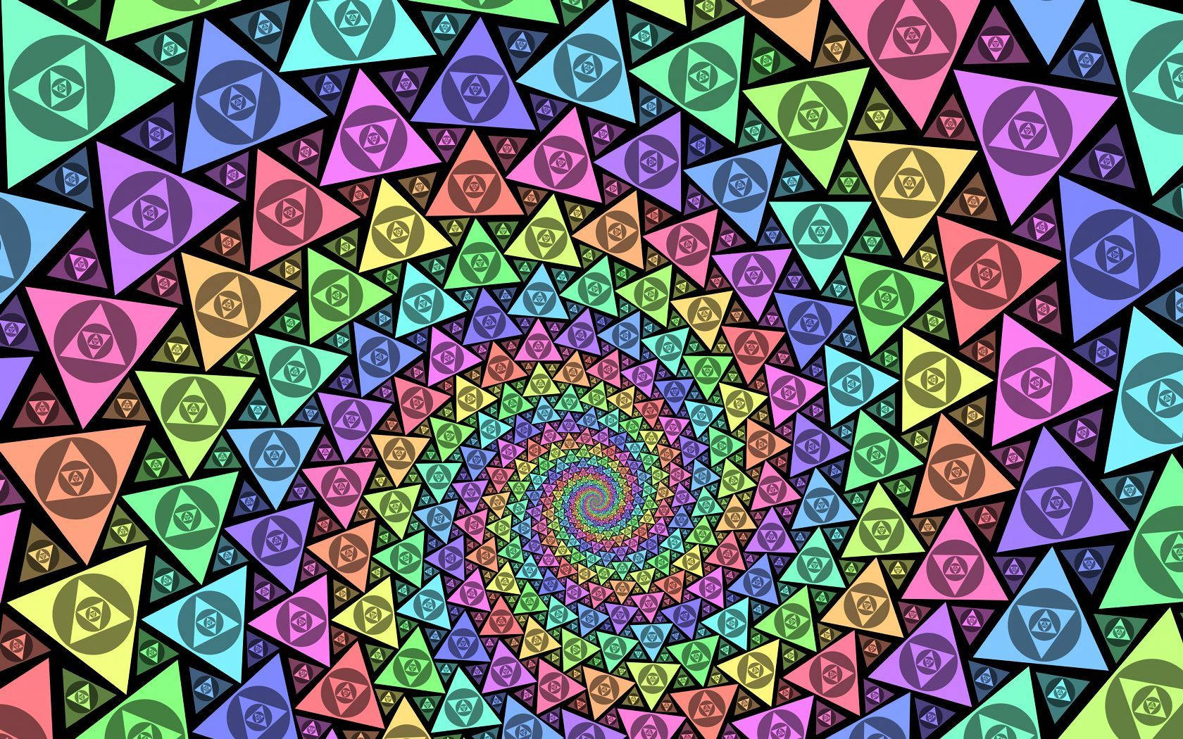 Trippy Triangles In Spiral Wallpaper