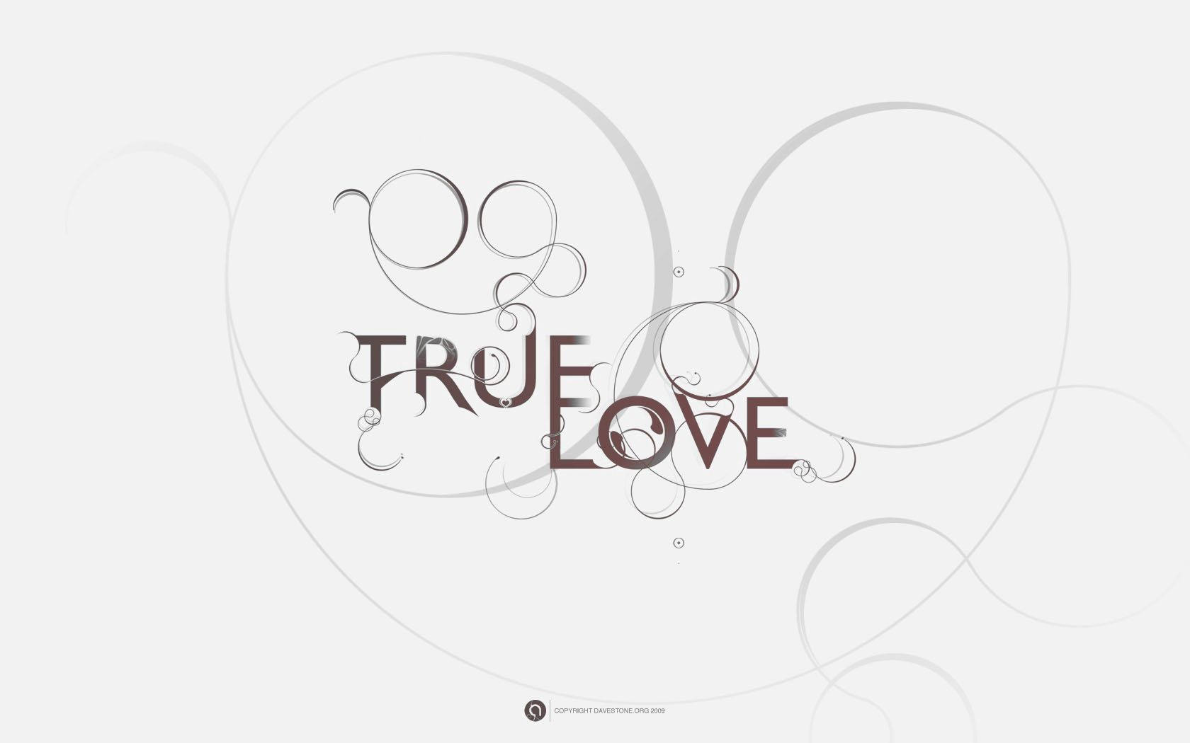 True Love Font On Simple White Background Wallpaper