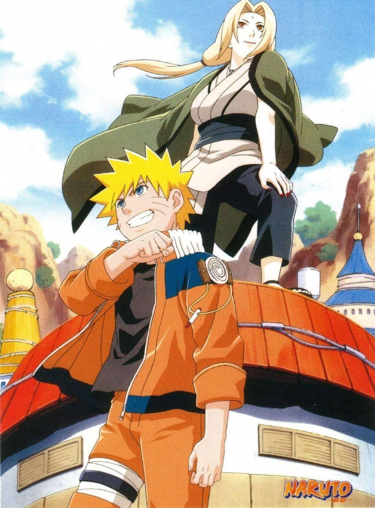 Tsunade And Naruto Smiling Wallpaper