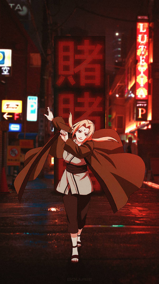 Tsunade In Japanese City Street Wallpaper