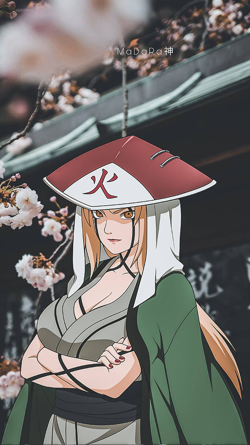 Tsunade Wearing Traditional Japanese Hat Wallpaper