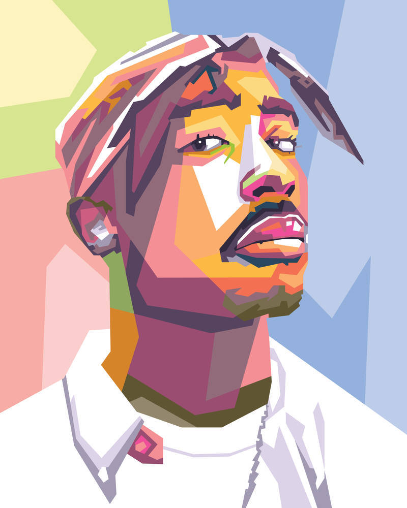 Tupac Shakur Polygonal Art Wallpaper