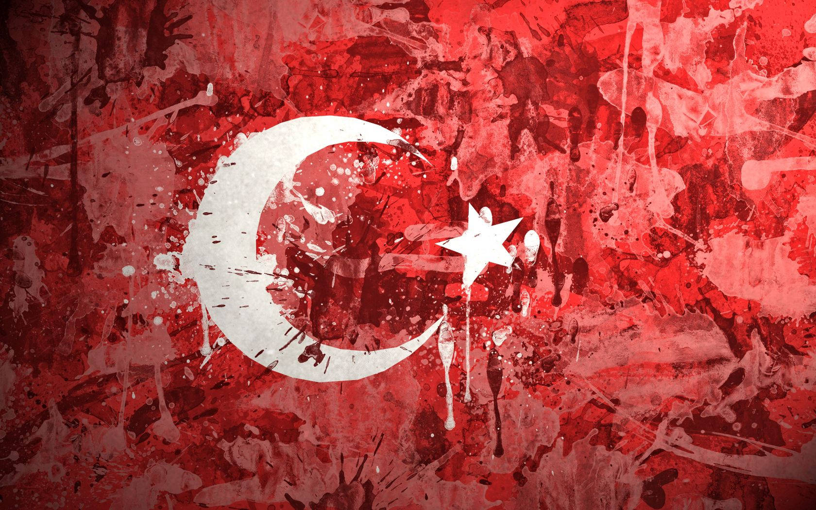 Turkey, Flag, Background, Texture, Paint, Stains Wallpaper