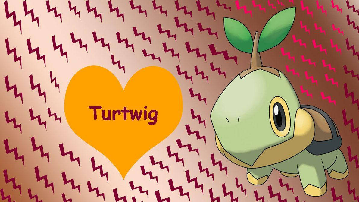 Turtwig With Orange Heart Wallpaper