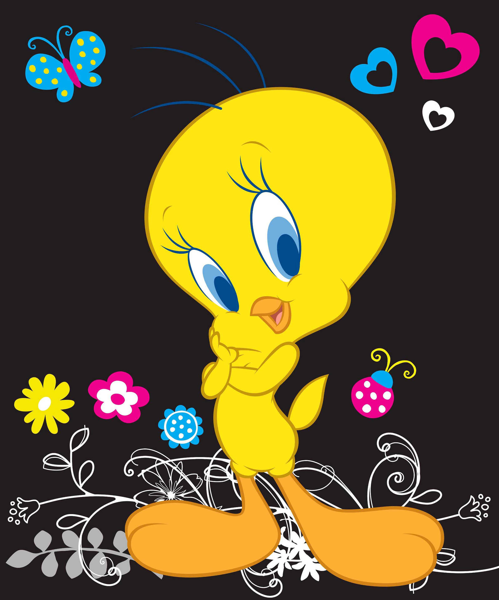 Tweety Bird In Garden Wallpaper WallpapersOK