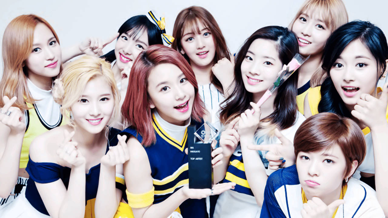 Twice Blue Yellow Outfits Wallpaper