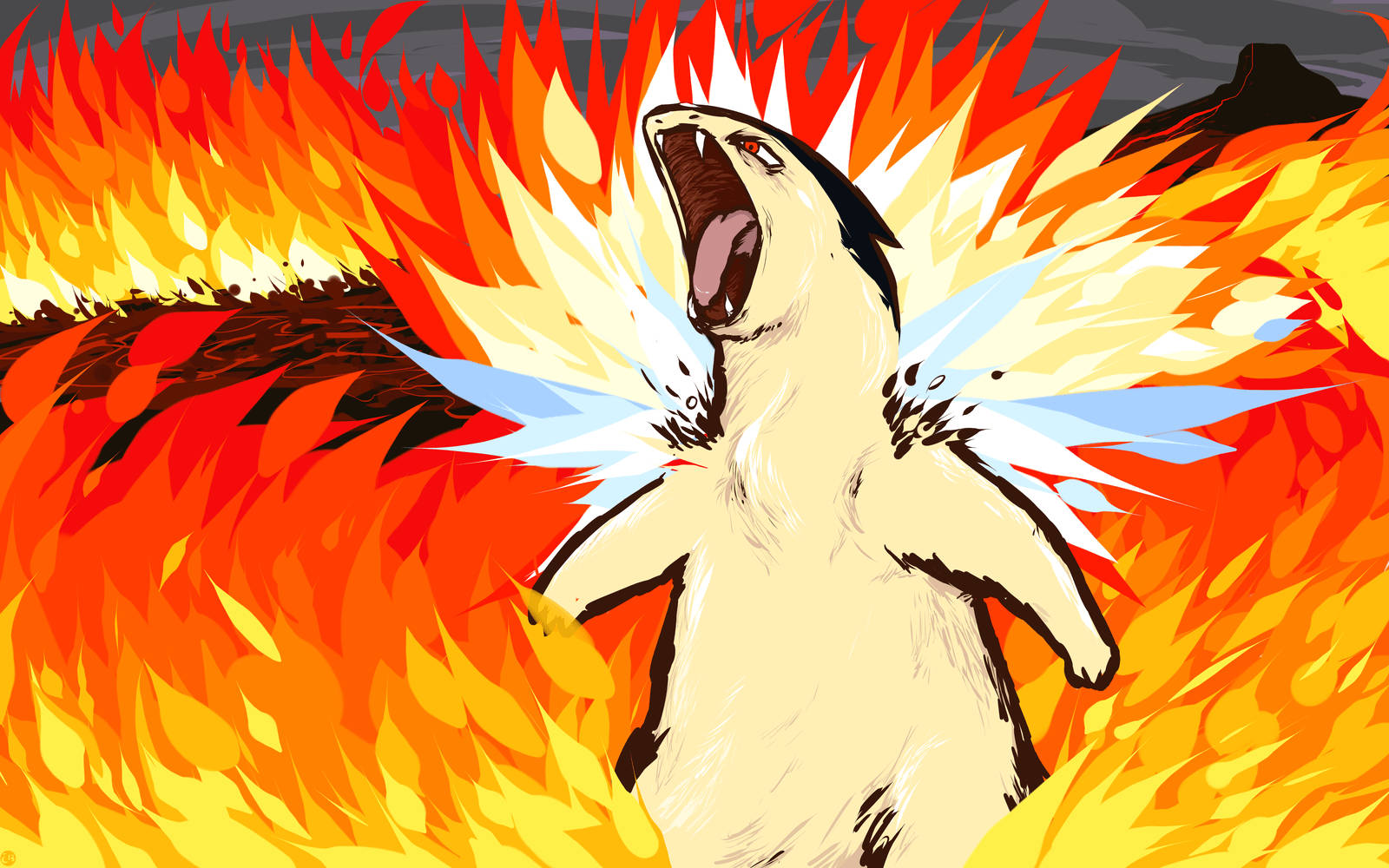Typhlosion Red Flames Wallpaper