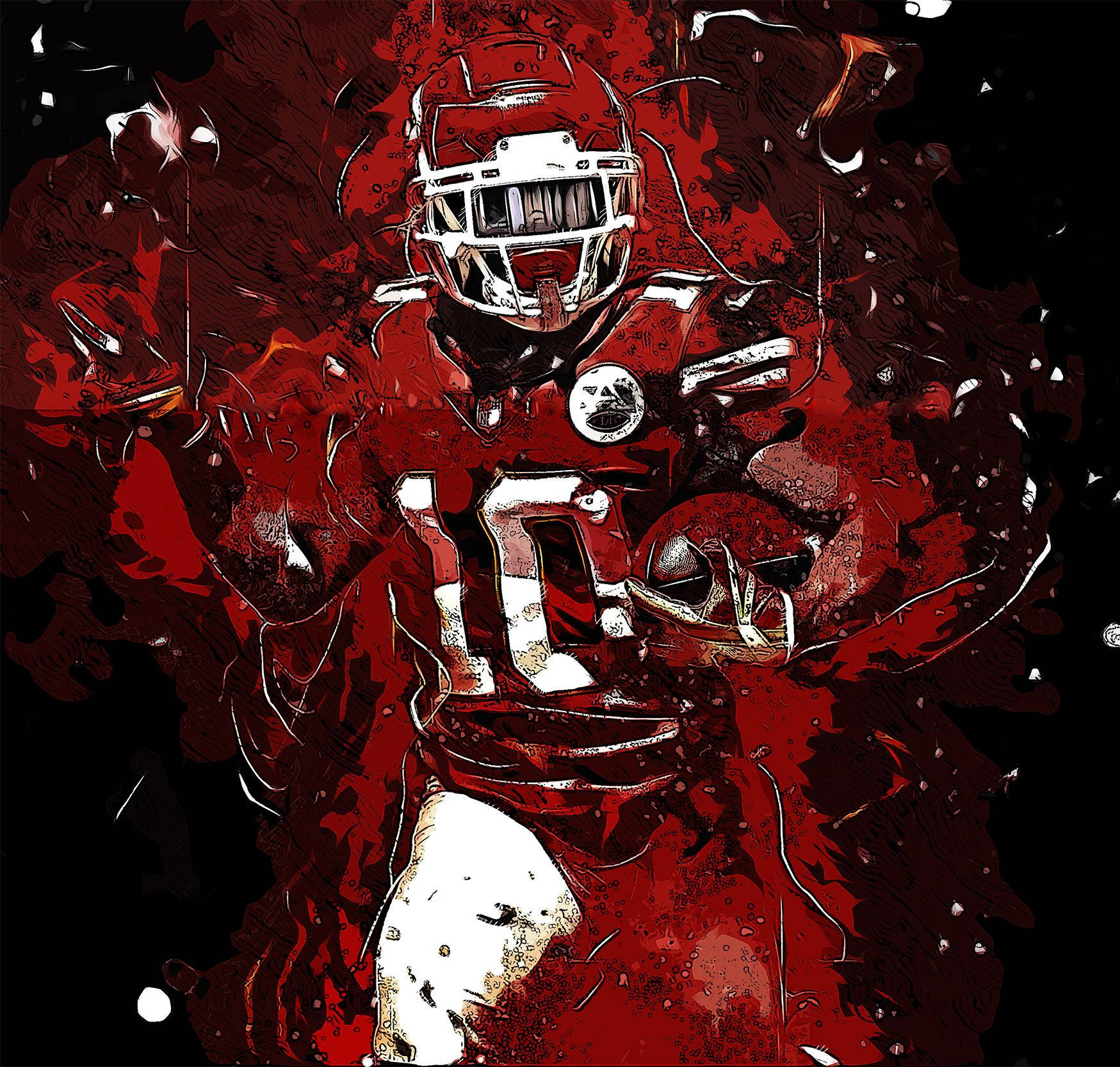 Tyreek Hill Red And Black Art Wallpaper