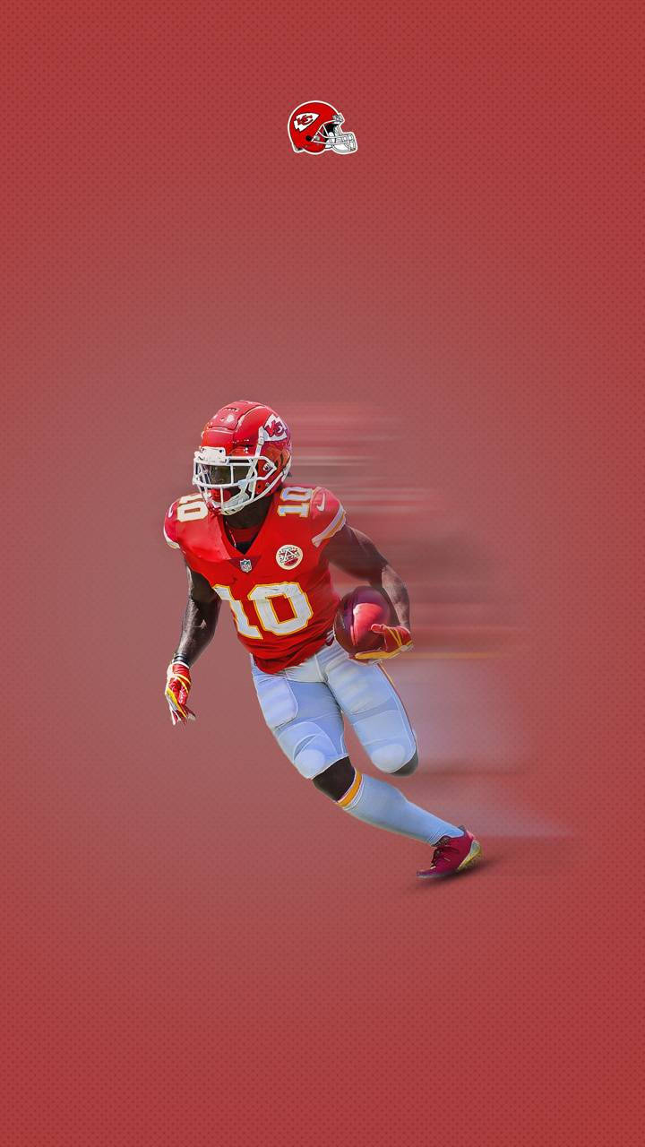 Tyreek Hill Red Background Wallpaper