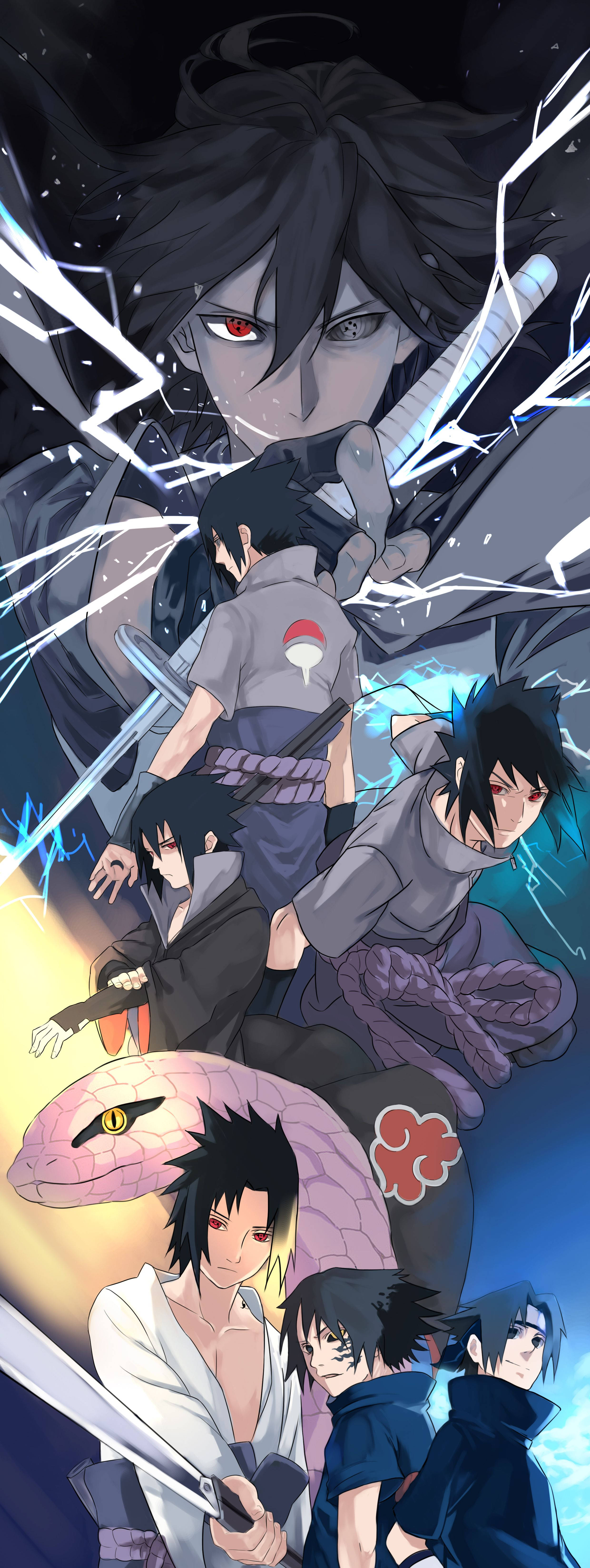 Uchiha Sasuke Naruto Iphone Digital Art Wallpaper