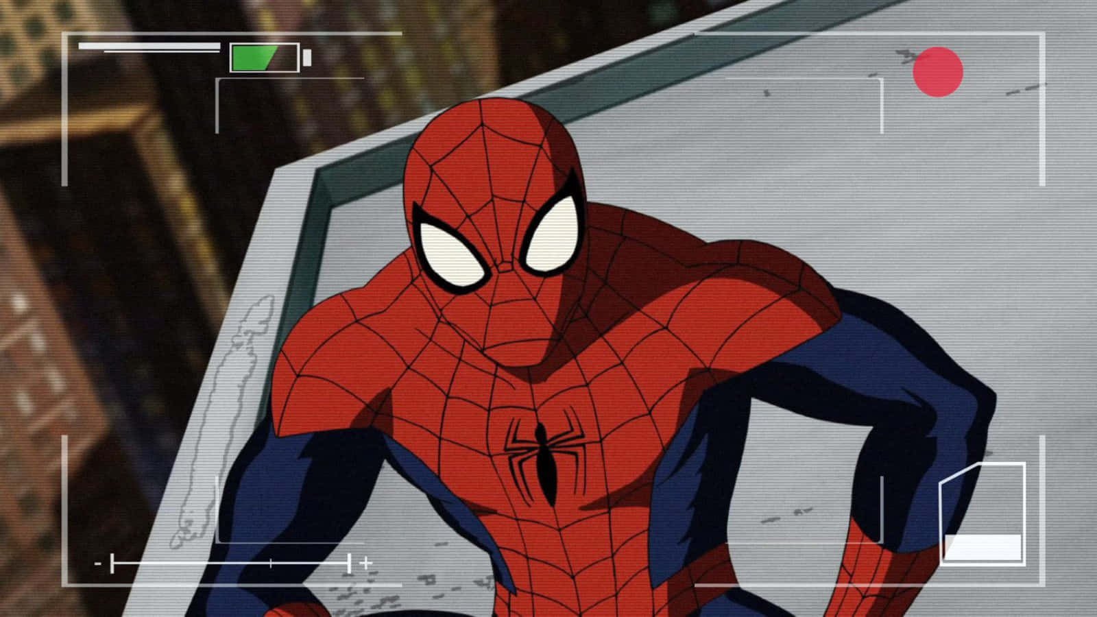 Ultimate Spider-man Swinging Through The City Wallpaper