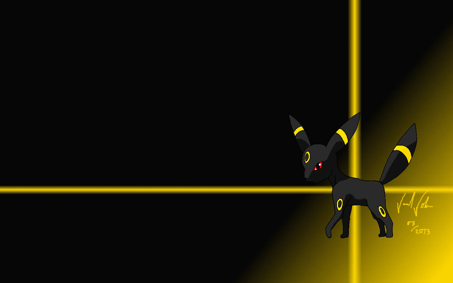 Umbreon Yellow Lines Wallpaper