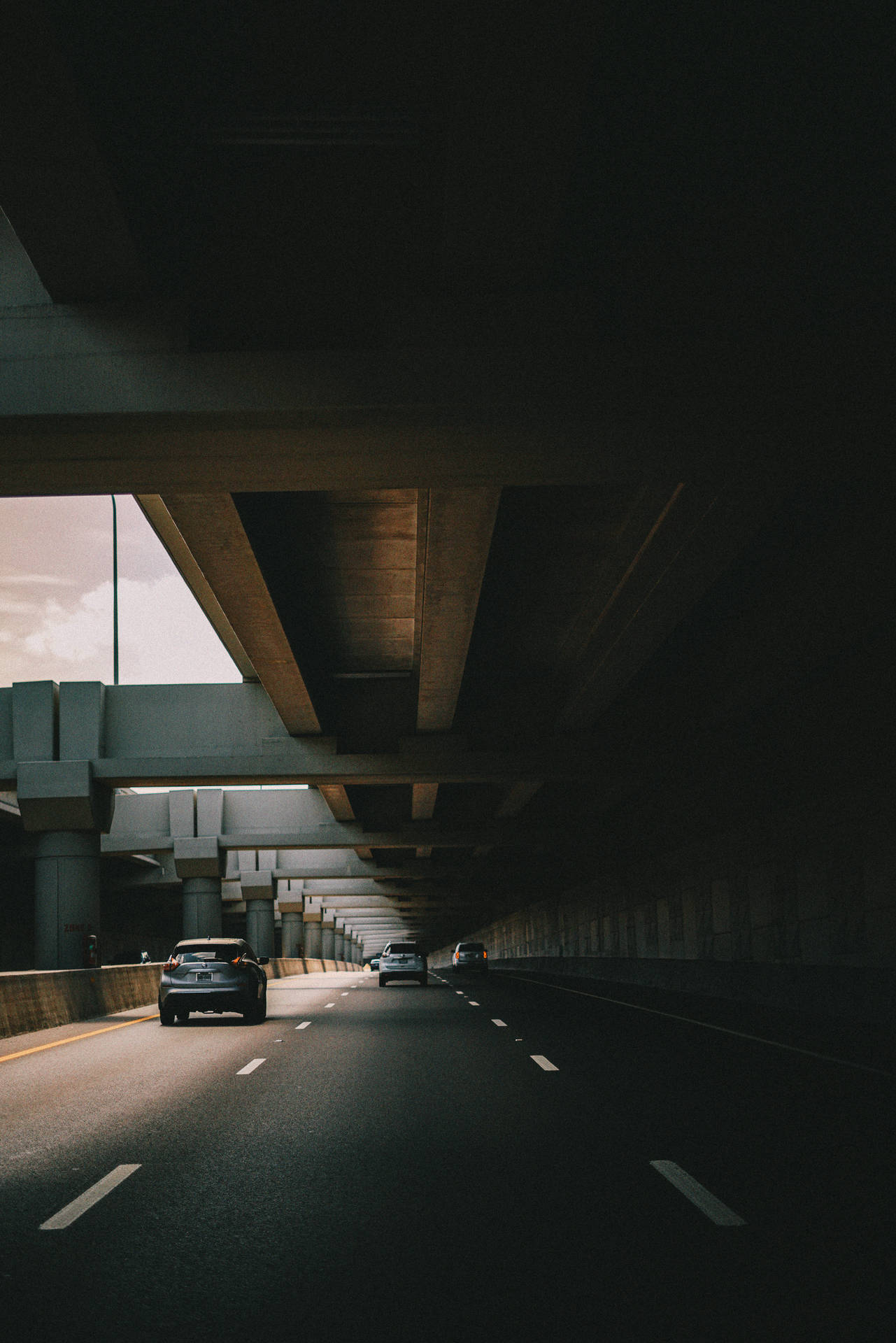 Under The Bridge And Driven Car Iphone Wallpaper