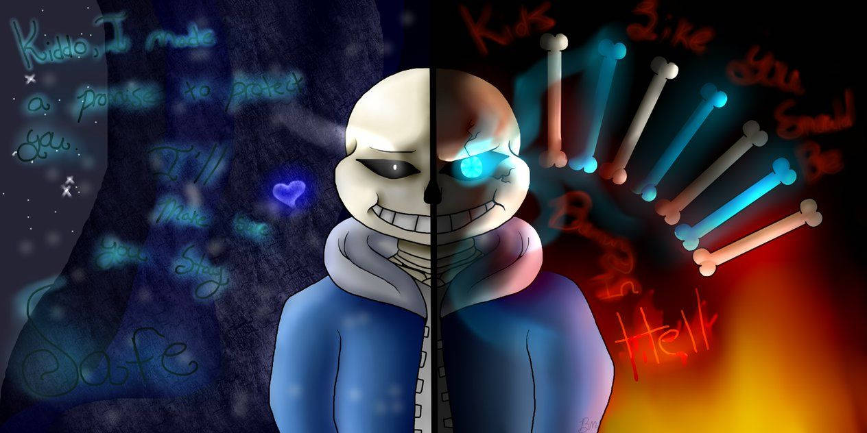 Undertale And Underfell Sans Face-off Wallpaper