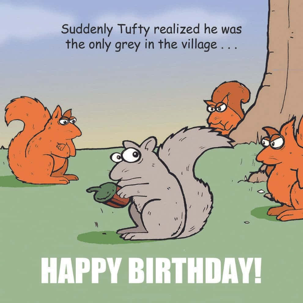 Unique Squirrel Birthday Greeting Wallpaper