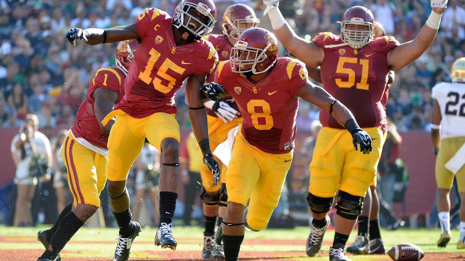 University Of Southern California Trojans Celebrating A Triumph Wallpaper