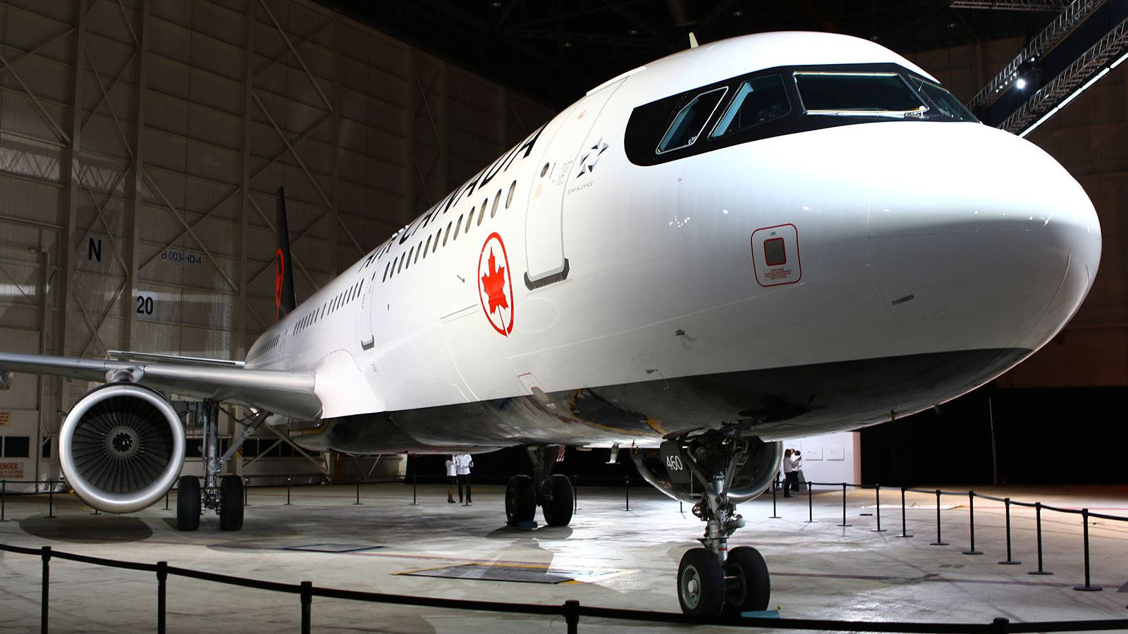 Up Close With Air Canada In The Hangar Wallpaper