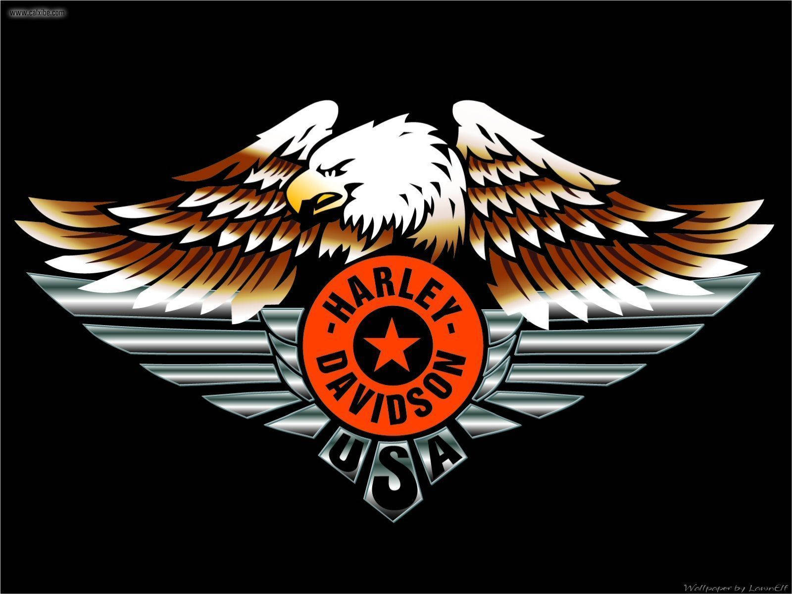 Us Eagle Harley Davidson Logo Wallpaper