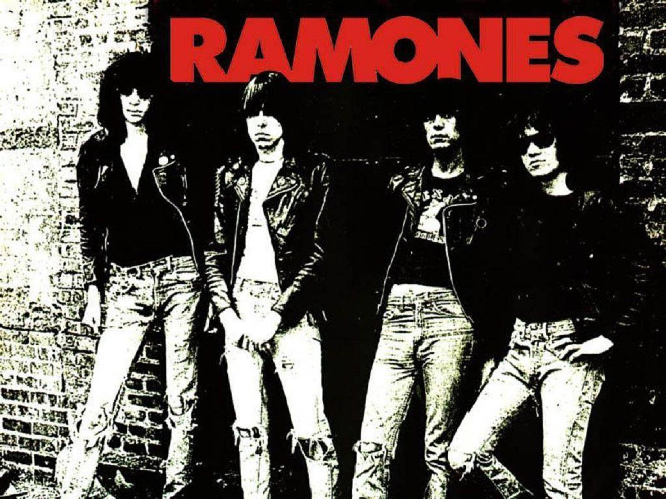 Us Rock Band Ramones Black And White Illustration Wallpaper