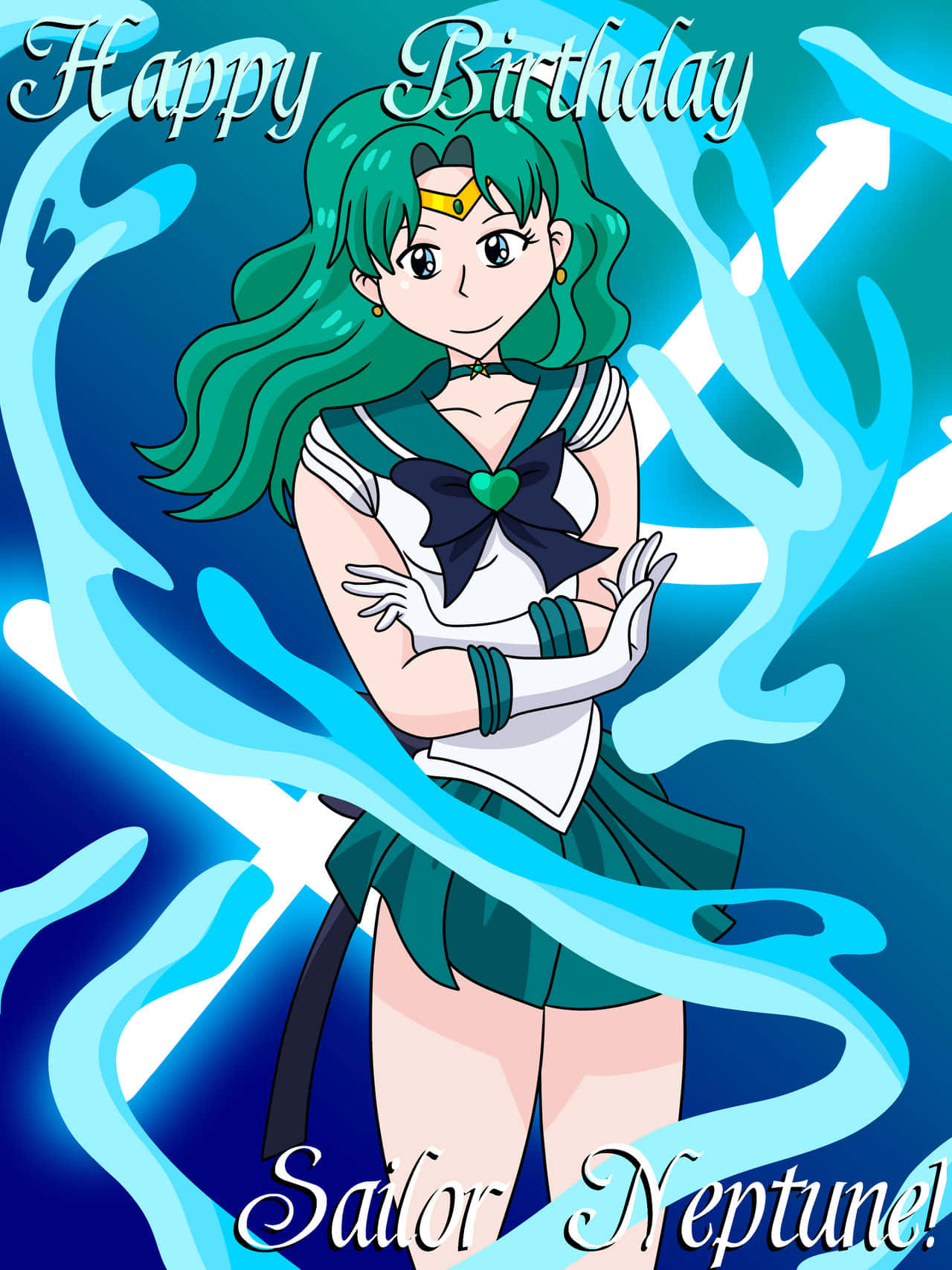 Usagi Tsukino Becomes The Heroic Sailor Neptune Wallpaper