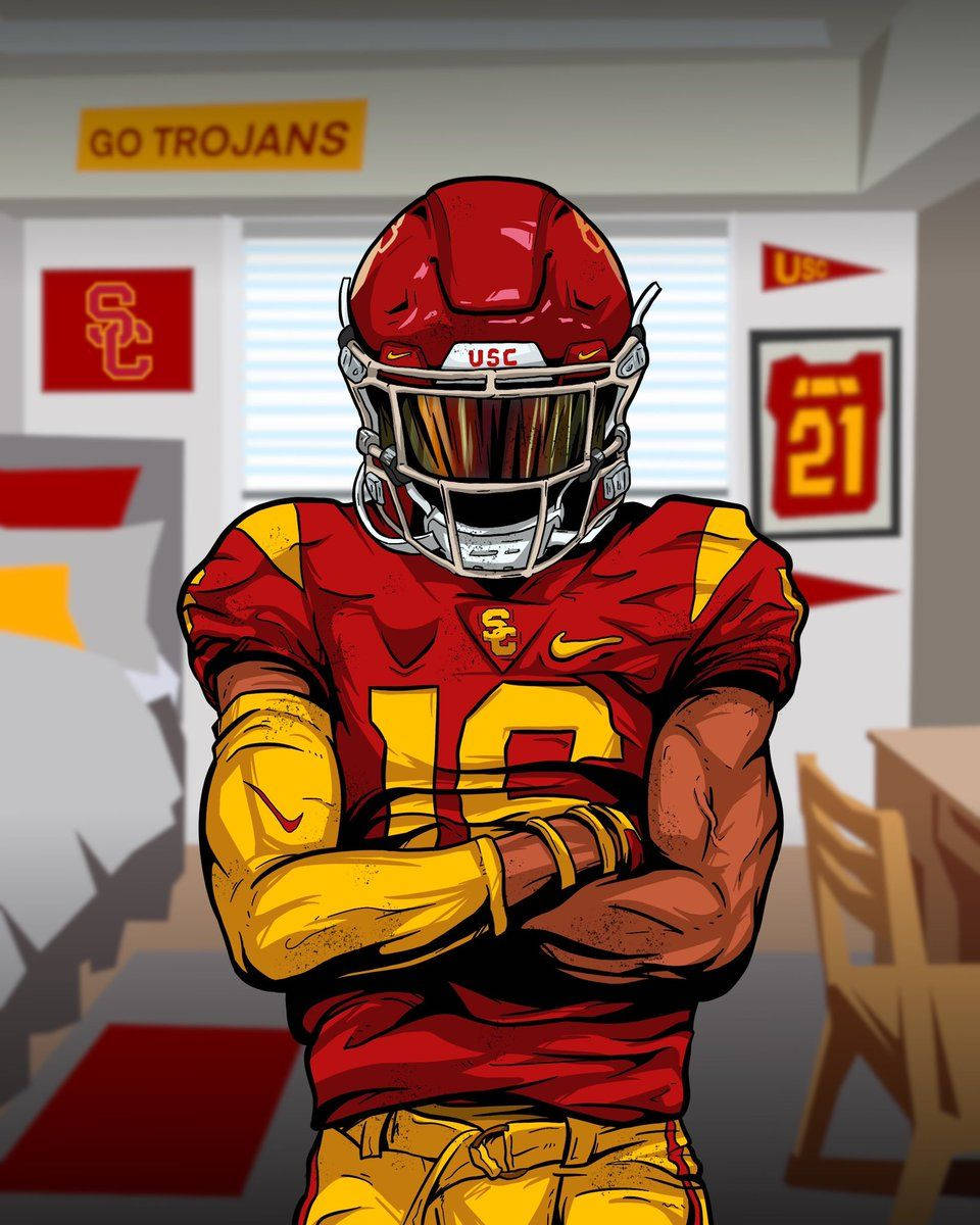 Usc Football Trojans Bedroom Art Wallpaper