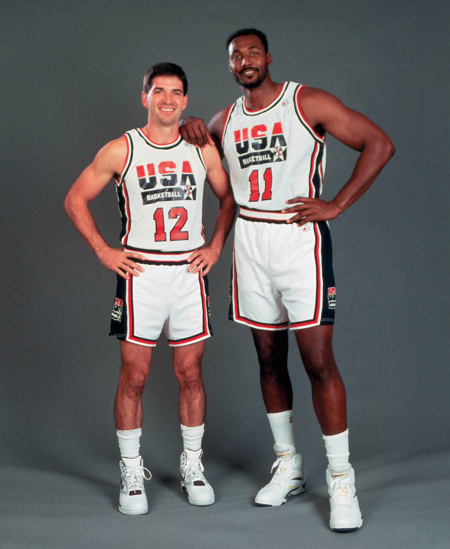 Utah Jazz Legends Karl Malone And John Stockton Wallpaper 