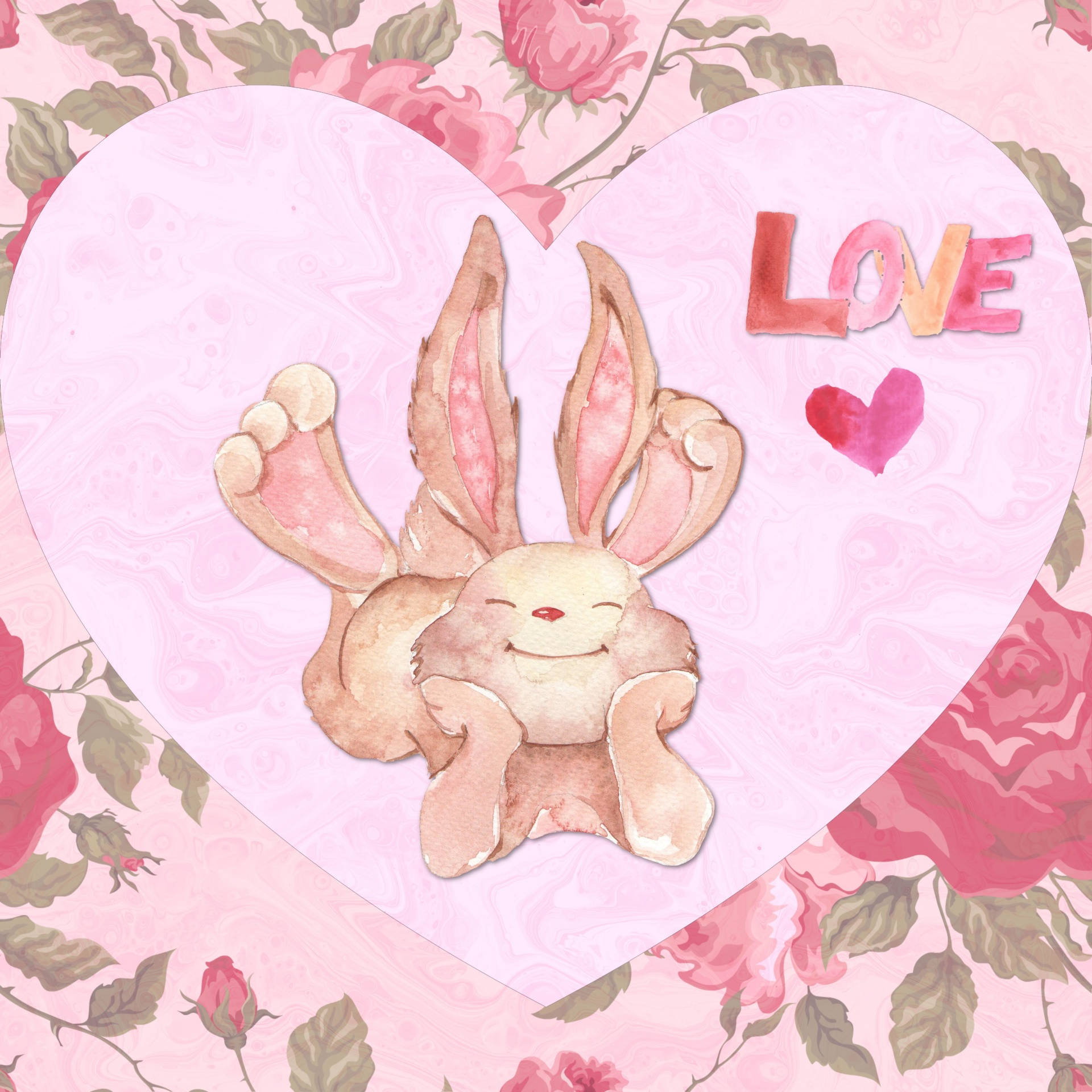Valentine's Bunny Love Art Wallpaper