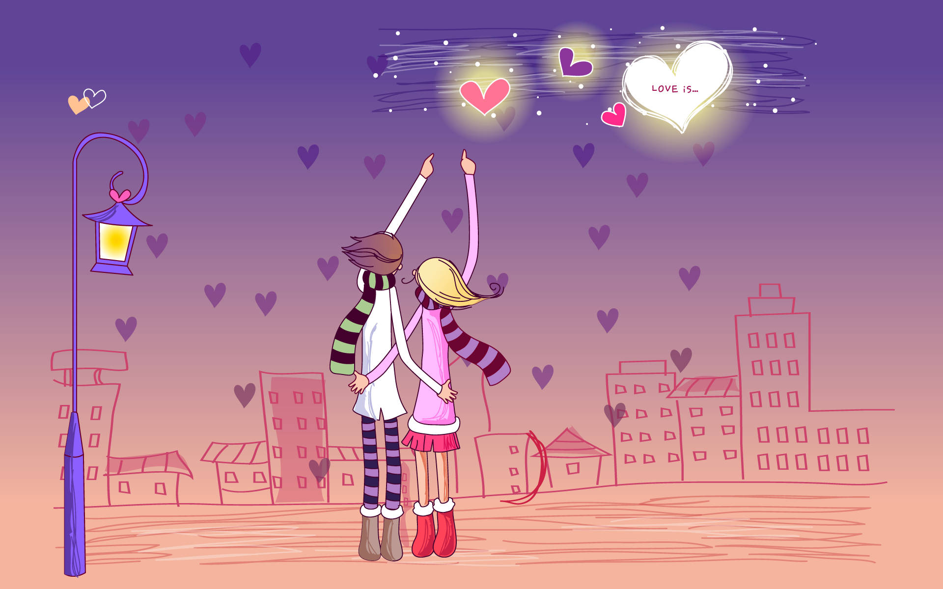 Valentine's Couple Digital Art Wallpaper