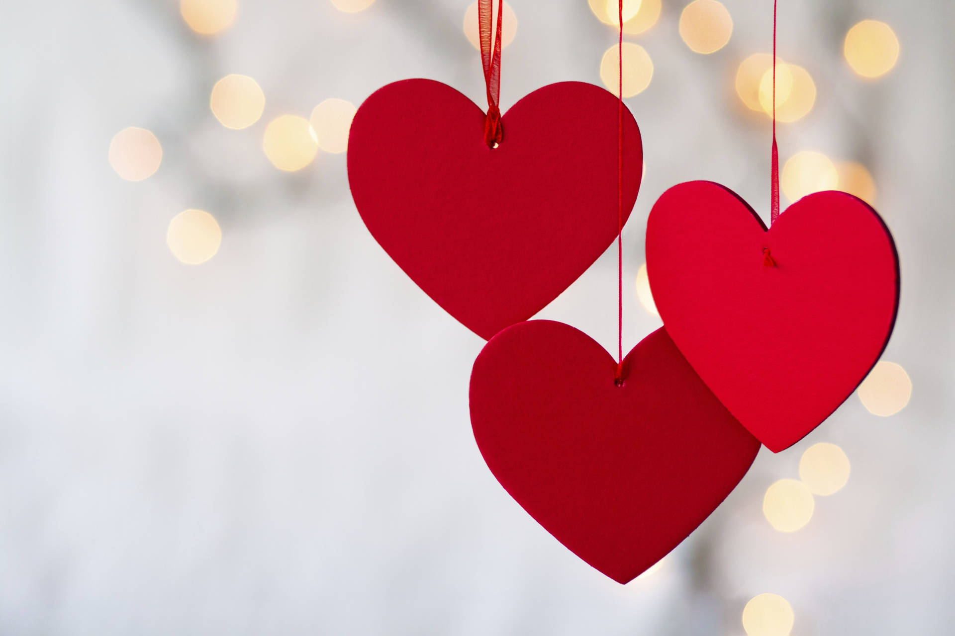 Valentine's Hanging Hearts Wallpaper