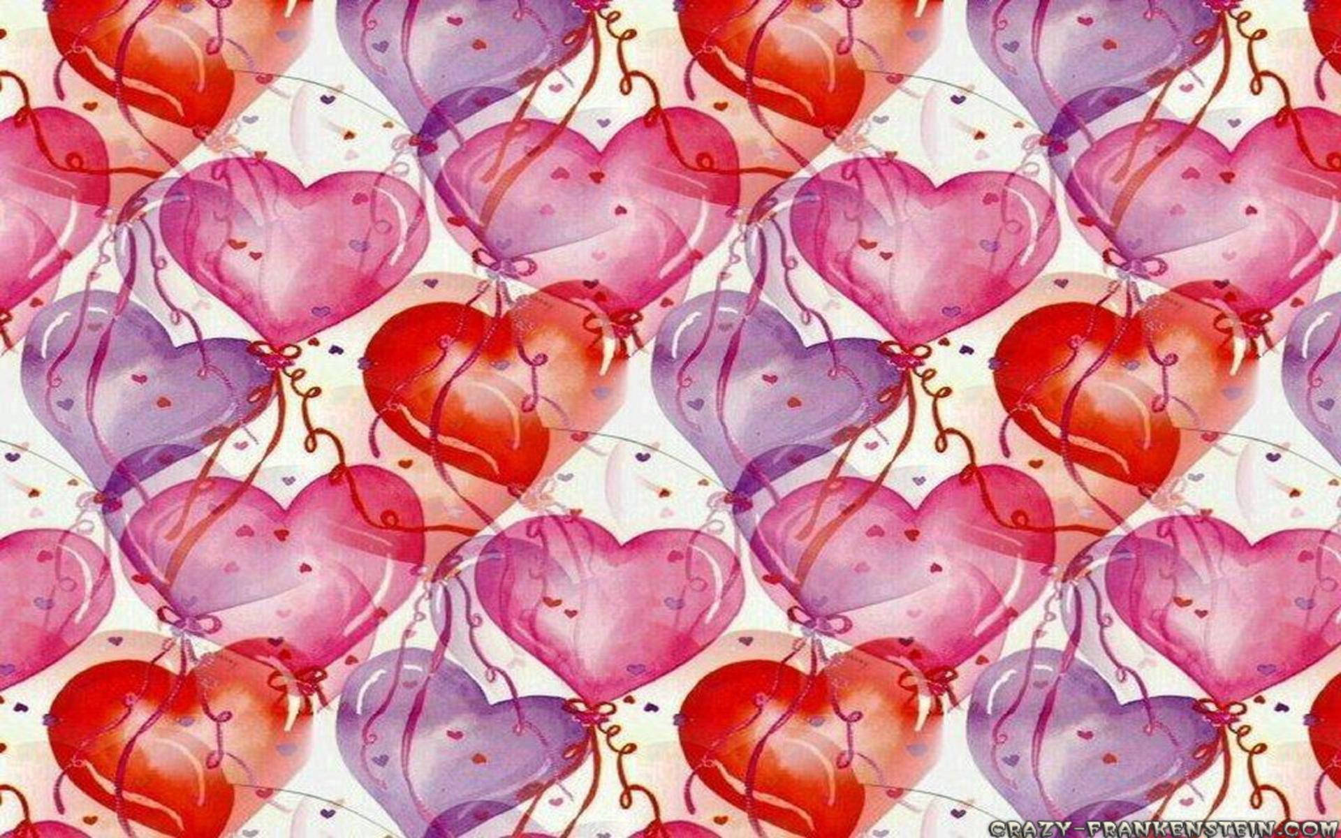 Valentine's Heart Balloons Art Wallpaper