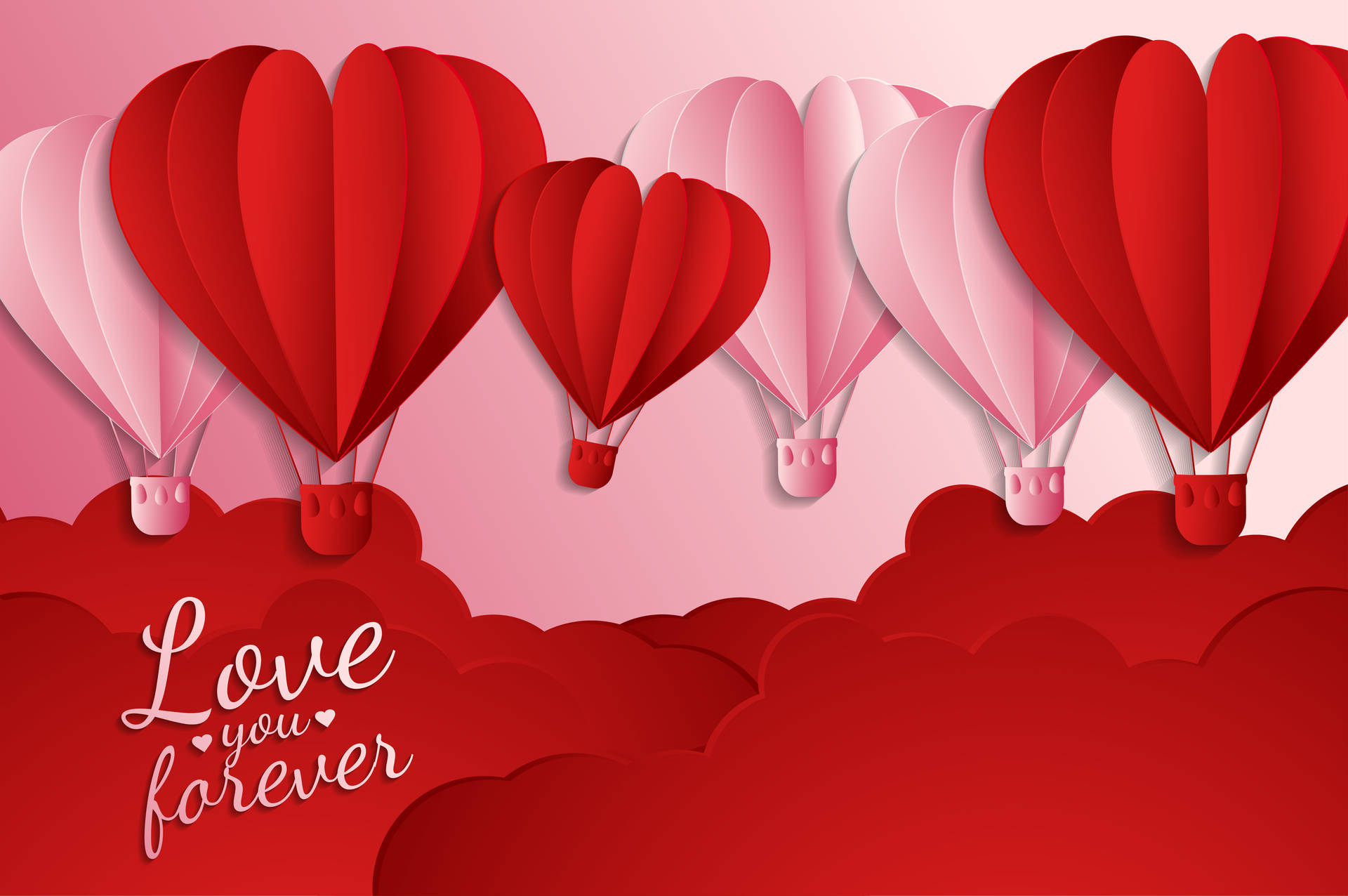 Valentine's Hot Air Balloons Wallpaper