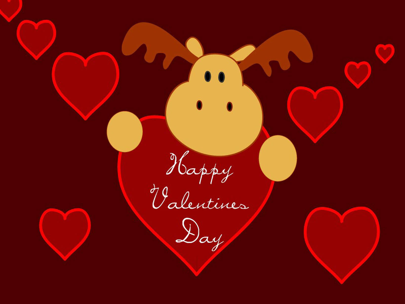 Valentine's Moose Heart Wallpaper