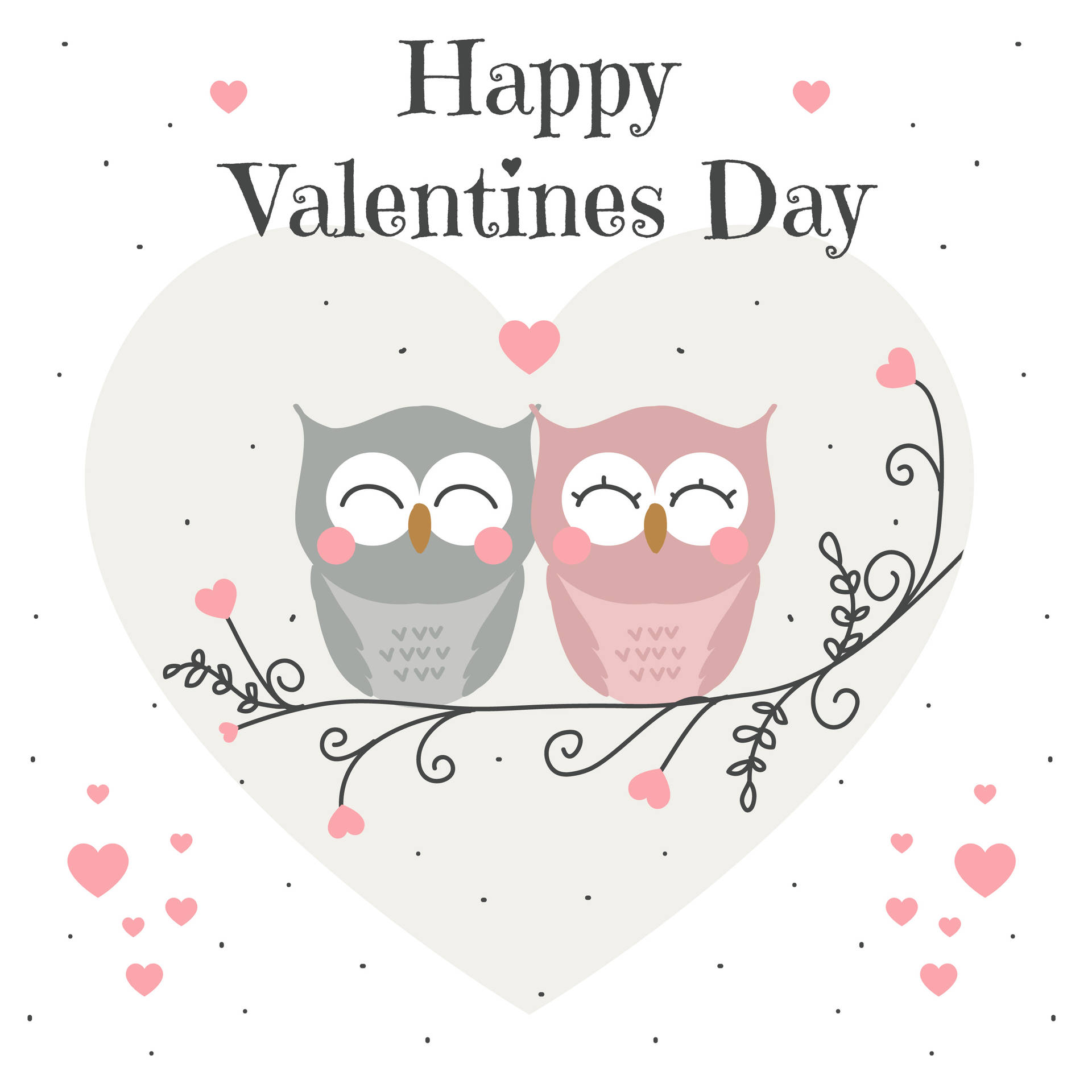 Valentine's Owl Couple Wallpaper