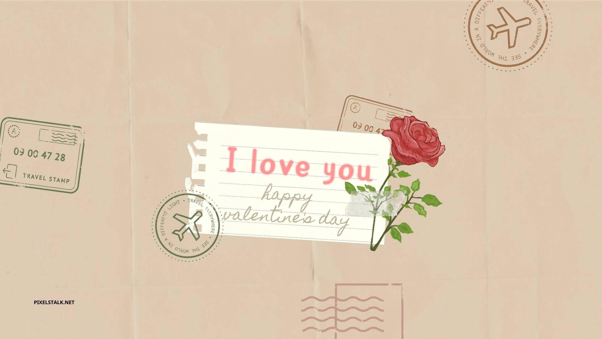 Valentine's Postcard Aesthetic Wallpaper
