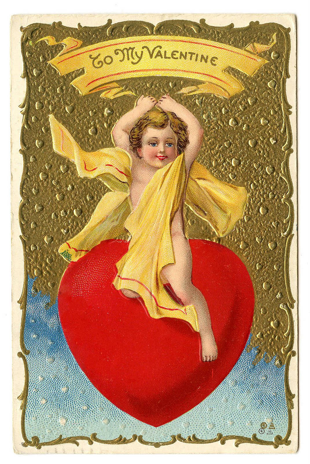 Valentine's Retro Angel Card Wallpaper