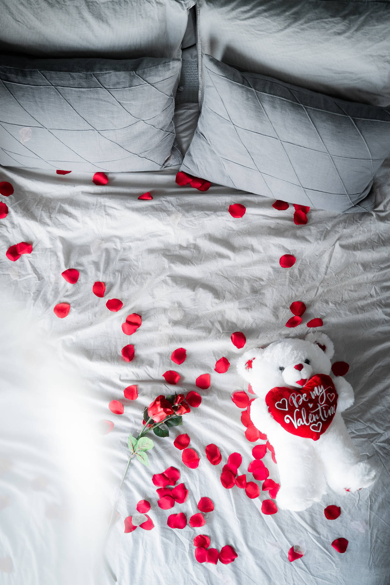 Valentines Bed Of Roses Wallpaper