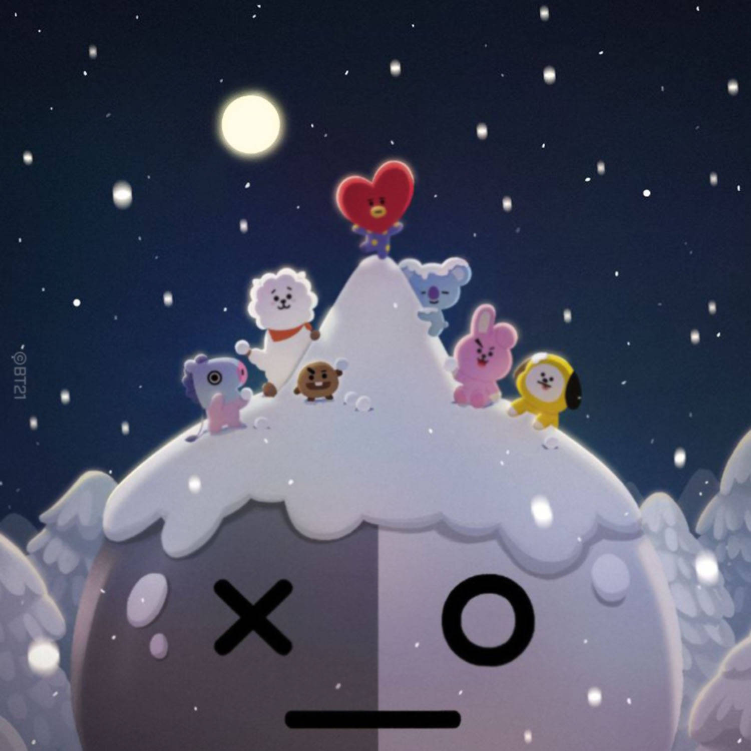 Van Bt21 In Winter Wallpaper