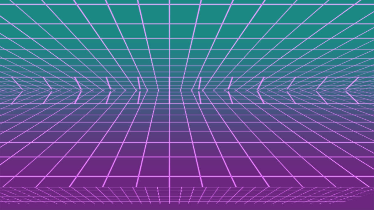 Vaporwave Plane On Gradient Gird Aesthetic Wallpaper