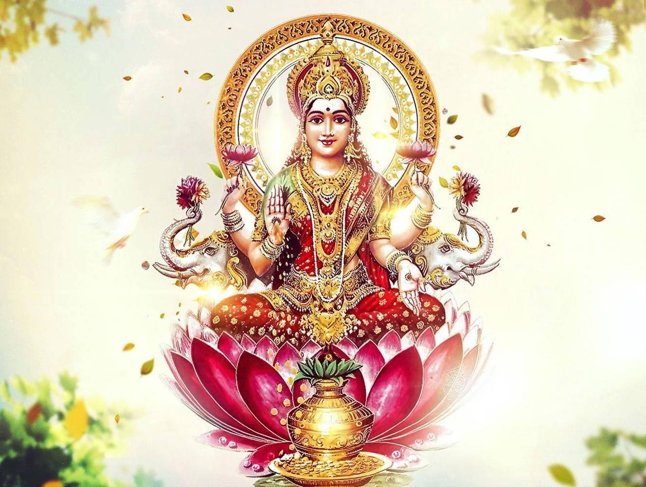 Varamahalakshmi Vrata Ashta Lakshmi Illustration Wallpaper