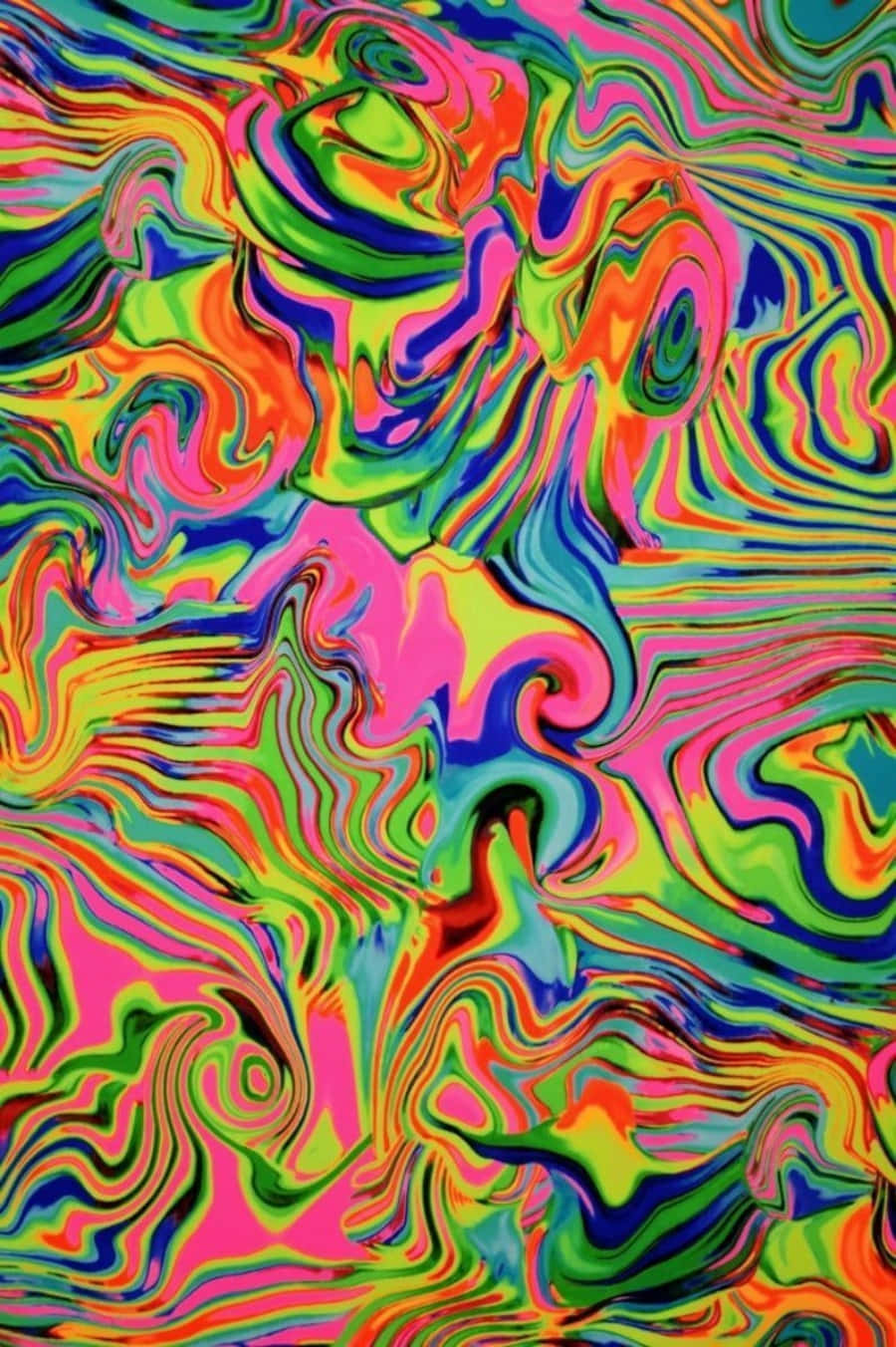 Various Reactive Paints Psychedelic Swirl Wallpaper