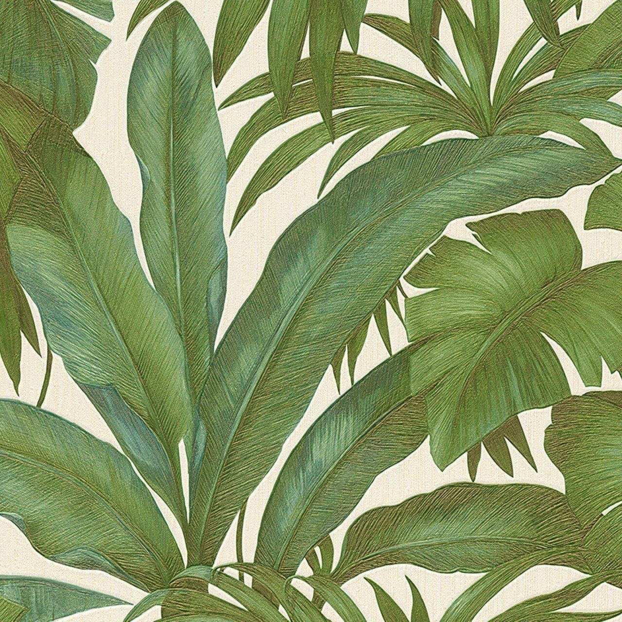 Versace Green Leaf Wallpaper