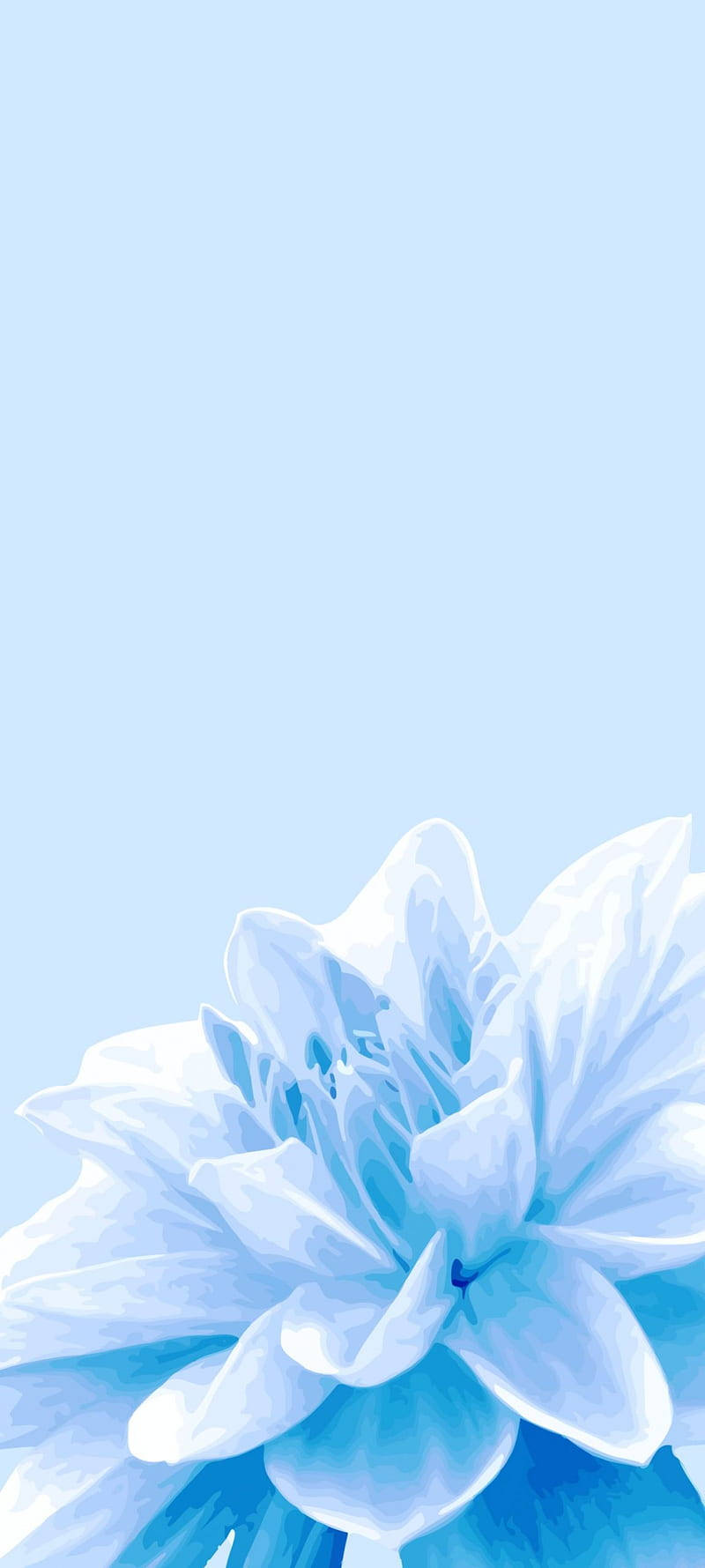 Vibrant 3d Flower Design On A Cute Blue Phone Wallpaper