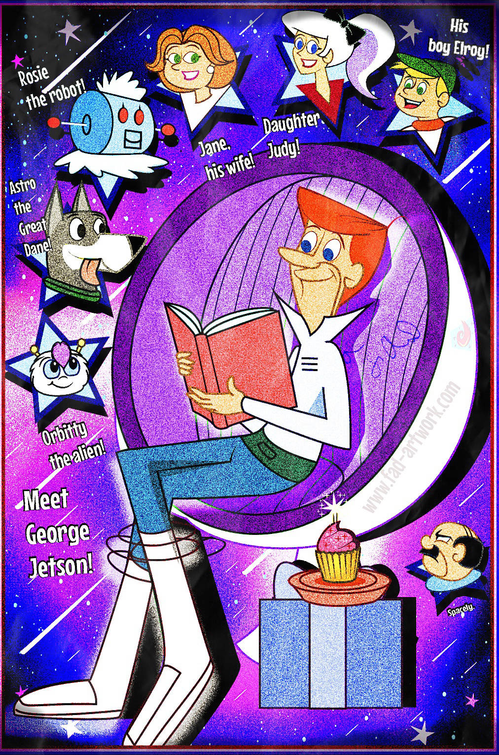 Vibrant Fan Art Of The Jetsons Family Wallpaper