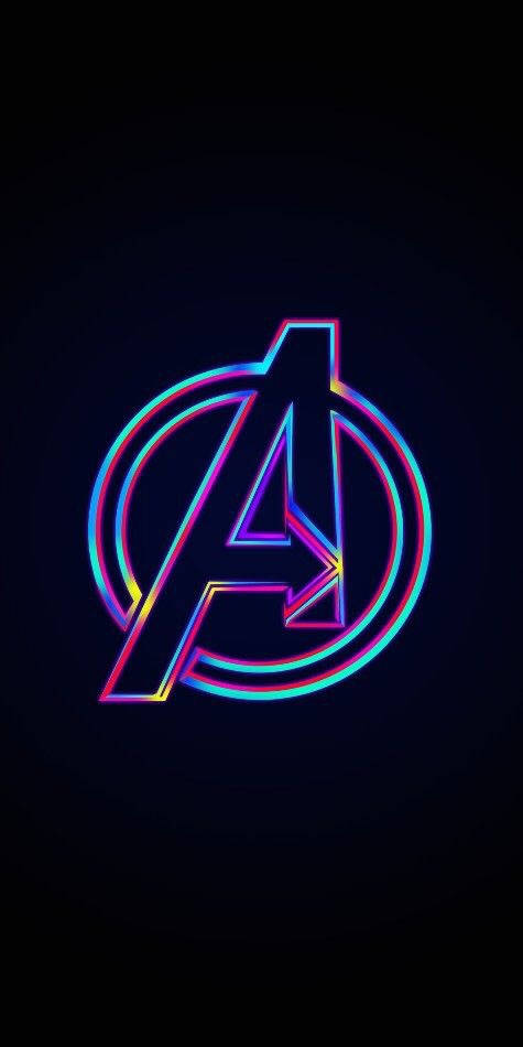 Vibrant Neon Avengers Sign Against A Dark Background Wallpaper