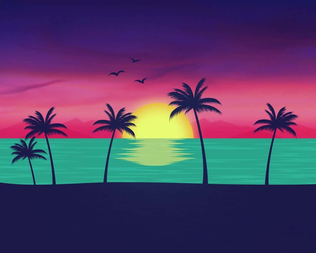 Vibrant Reflection Of Retro Vibes Wallpaper